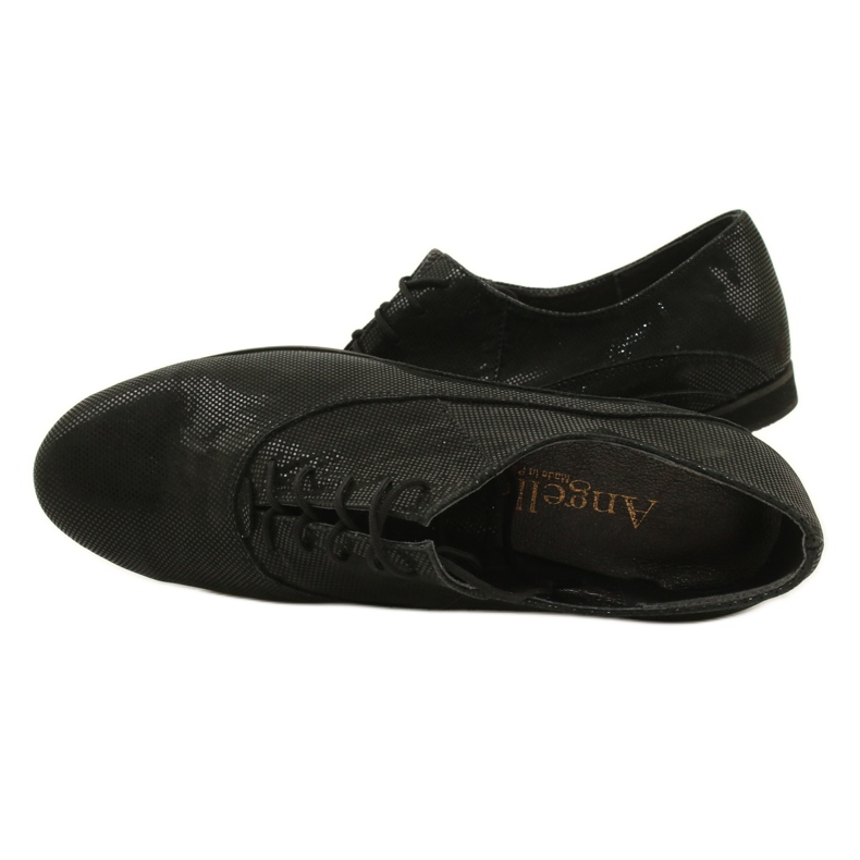 ANGELLO Black Shoes Sapatos femininos amarrados em bolinhas 303 preto 5