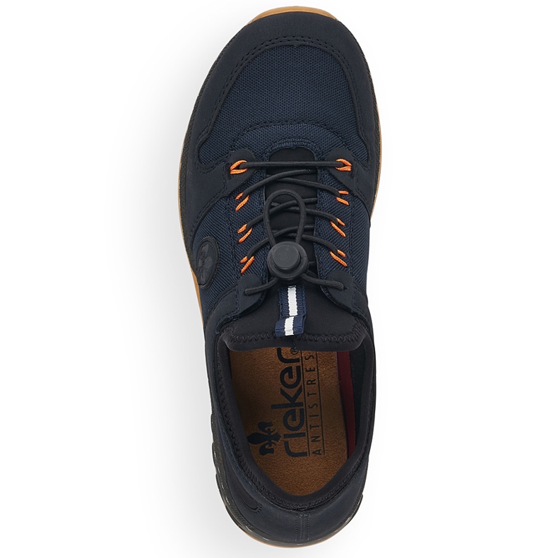 Calçado desportivo feminino confortável, azul marinho, Rieker M0564-14 2