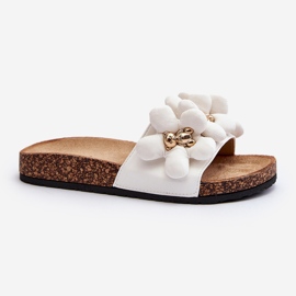 Chinelos femininos com enfeites, Bunlia branca branco 1 Chinelos femininos com enfeites, Bunlia branca branco 1