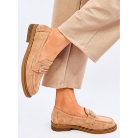 Mocassins femininos Ferdis Khaki bege 2