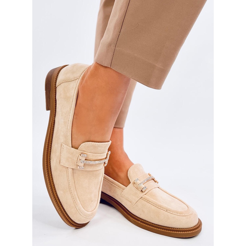 Mocassins femininos Ferdis Bege 2