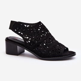 Sandálias de salto alto perfuradas pretas Serapina preto 1