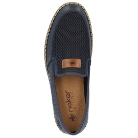 Sapatos masculinos confortáveis ​​de couro perfurado, azul marinho Rieker B5271-14 1