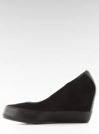 Bombas de cunha em estilo esportivo 6088 preto 2