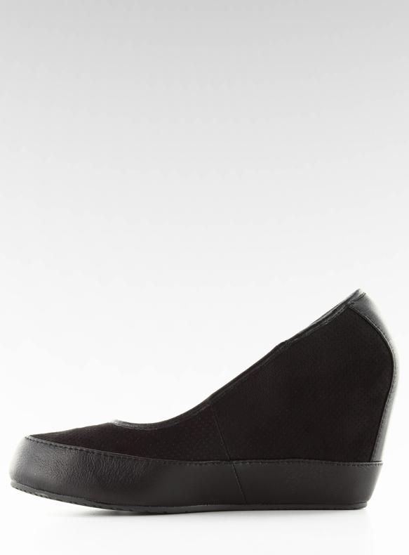 Bombas de cunha em estilo esportivo 6088 preto 2