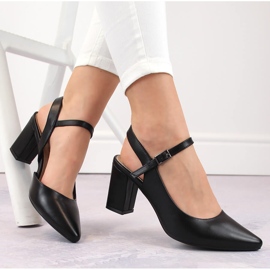 Sandálias formais femininas de salto alto, pretas Sergio Leone SK446 preto 1