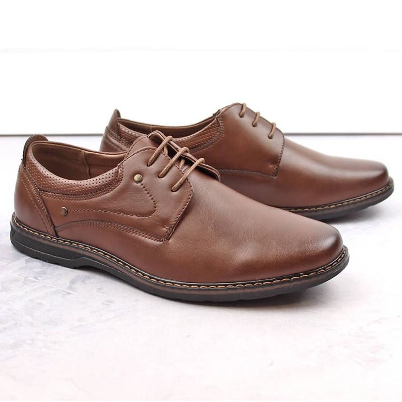 News Sapatos masculinos marrons elegantes Coleção masculina Unisoft 4092 marrom 1