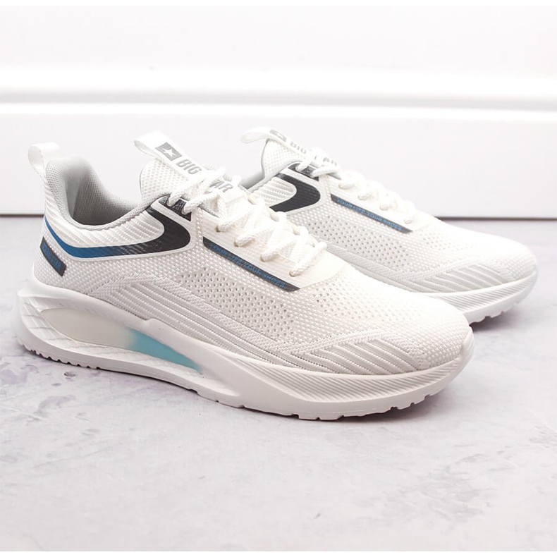 Calçados esportivos masculinos brancos com cordões Big Star NN174374 1