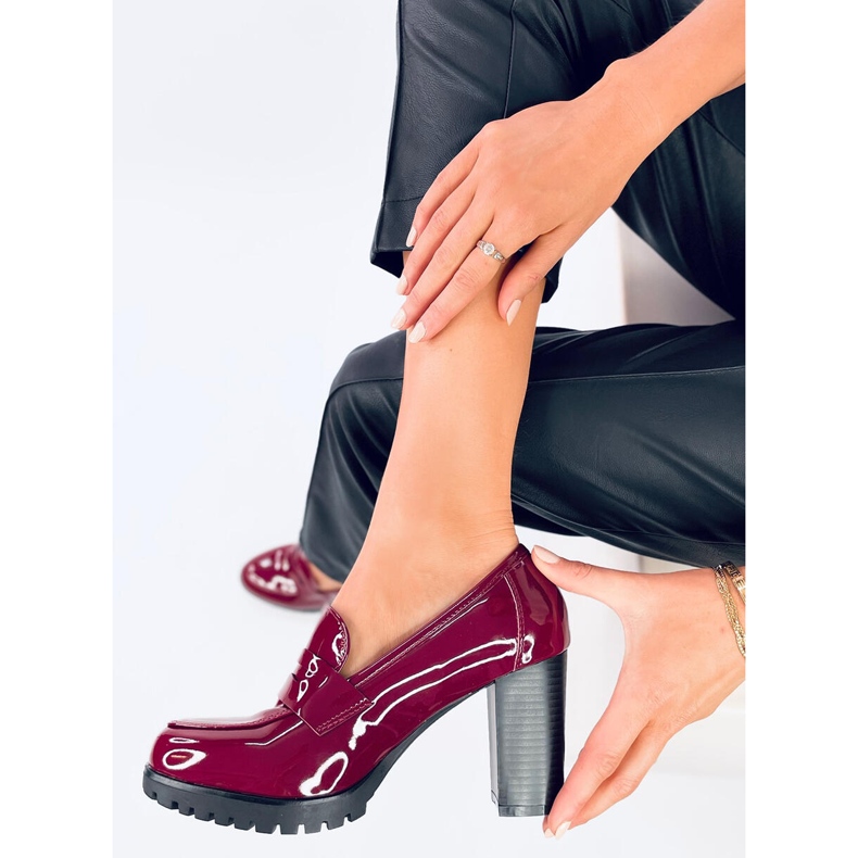 Mocassins de salto envernizado Jeffis Wine Red vermelho 1 Mocassins de salto envernizado Jeffis Wine Red vermelho 1