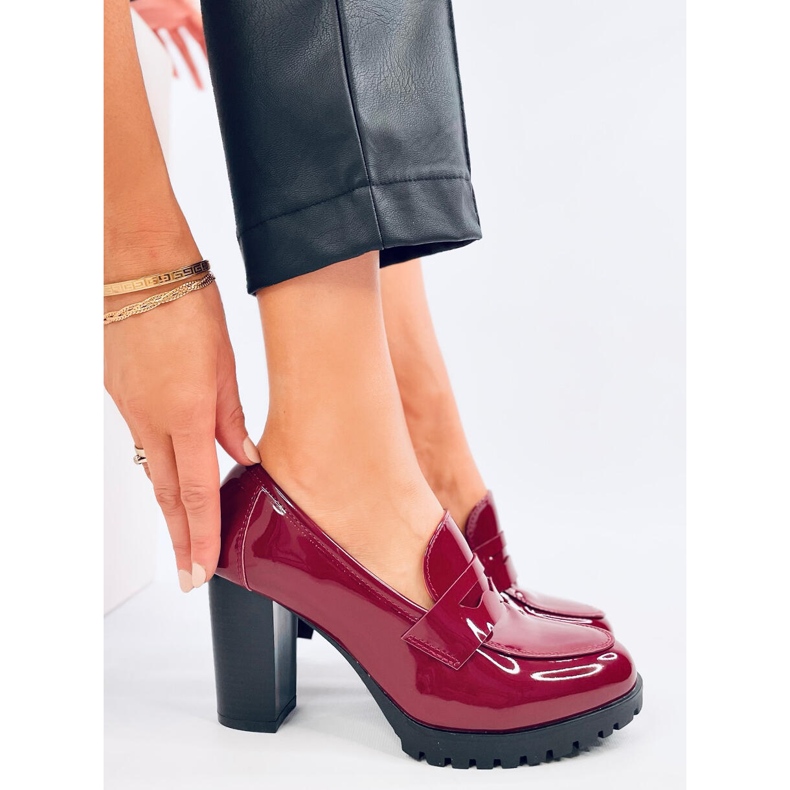 Mocassins de salto envernizado Jeffis Wine Red vermelho 2 Mocassins de salto envernizado Jeffis Wine Red vermelho 2