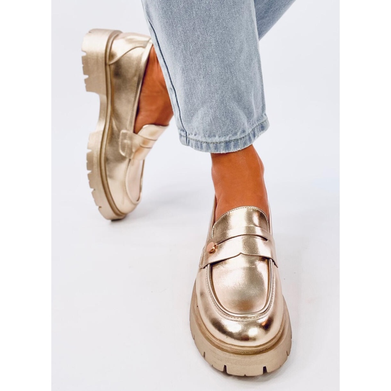 Mocassins plataforma Sidney Gold dourado 1