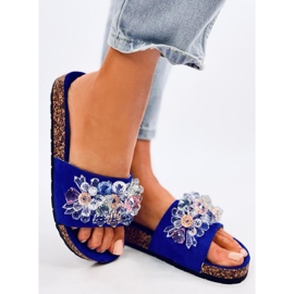 Chinelos de cortiça com pedras Maliv Blue azul 2 Chinelos de cortiça com pedras Maliv Blue azul 2