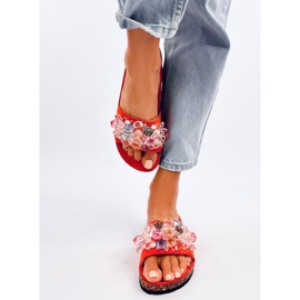 Chinelos de cortiça com pedras Maliv Orange laranja 1