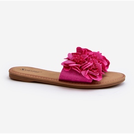 Chinelos femininos com flores fúcsia Eelfan rosa 1 Chinelos femininos com flores fúcsia Eelfan rosa 1
