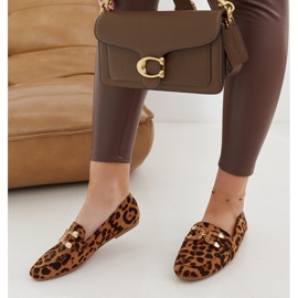 Mocassins Comerio leopardo com fivela castanho 1