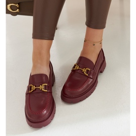 Mocassins cor de vinho com sola grossa da Charell vermelho 2
