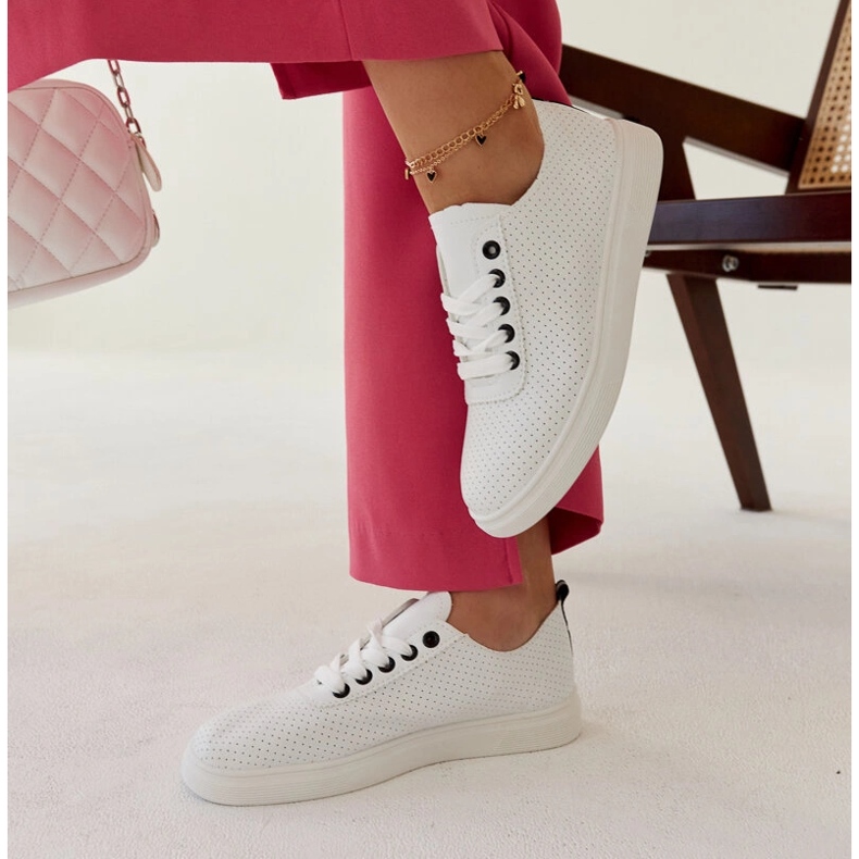Tênis branco de couro ecológico Sandrine 2