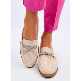 Mocassins femininos de camurça Saras Beige bege 2