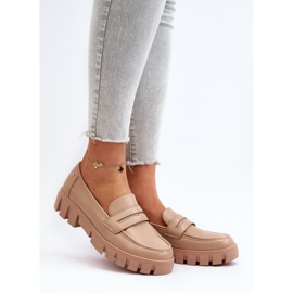 Vinceza Mocassins femininos de couro ecológico bege Seravisa 2