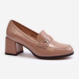 Vinceza Bombas de salto alto bege envernizado Felicijana 2