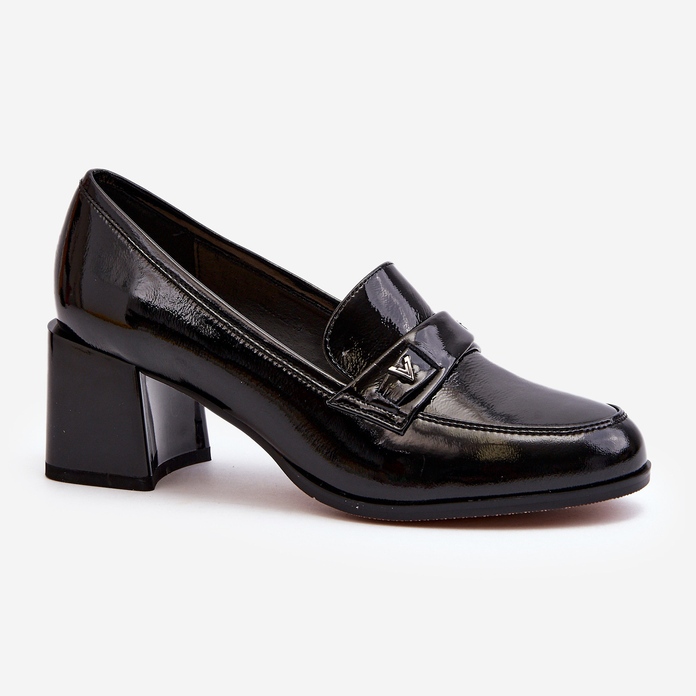 Vinceza Bombas de salto alto preto envernizado Felicijana 1