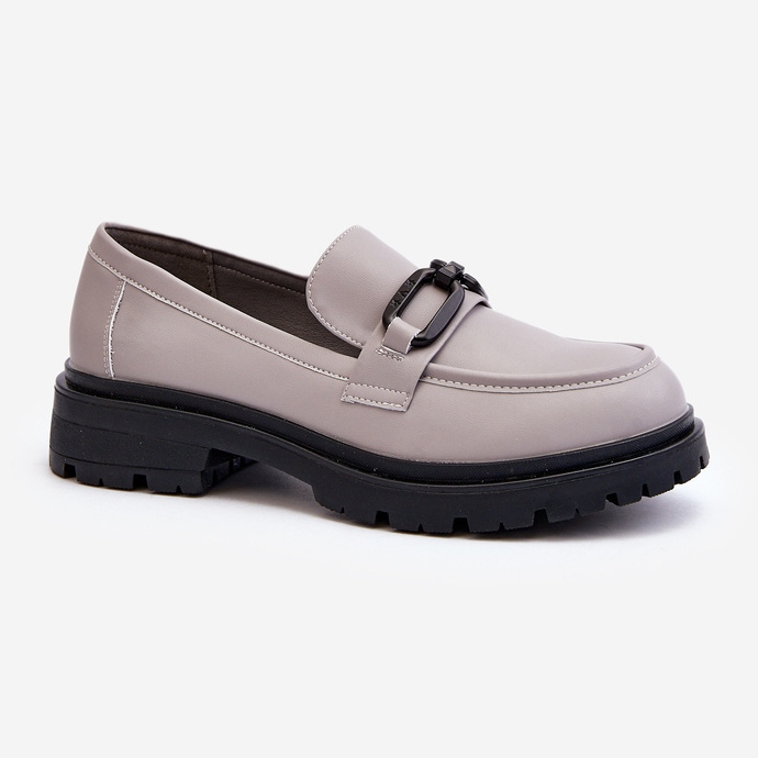 Vinceza Mocassins femininos de couro natural cinza Imbleria 1