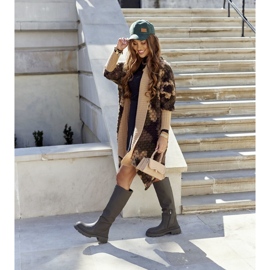 S.Barski Green do exército de botas altas femininas verde 1