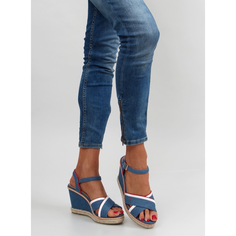 Sandálias de cunha Tomy 1234 azul 1