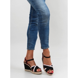 Sandálias de cunha Tomy 1234 pretas preto 1