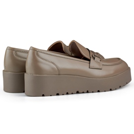 Sapatos femininos marrons com cunha baixa, sapatos femininos com plataforma marrom bege 1 Sapatos femininos marrons com cunha baixa, sapatos femininos com plataforma marrom bege 1