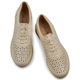 Sapatos femininos confortáveis ​​com elástico bege 1