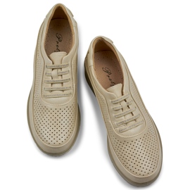 Sapatos femininos bege confortáveis ​​com elástico 1