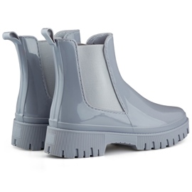 Botas Wellington femininas cinza com sola grossa 1 Botas Wellington femininas cinza com sola grossa 1