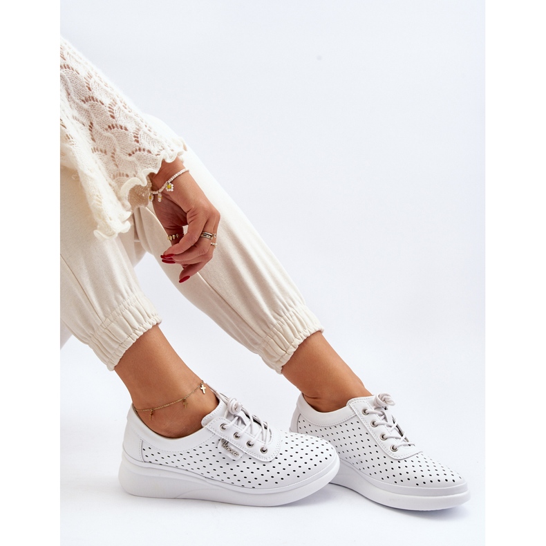 Vinceza Tênis esportivo feminino de couro branco Brumia 1