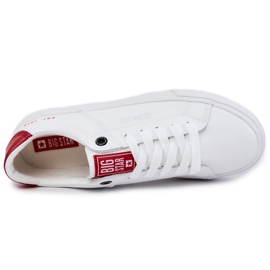 Tênis masculino de couro ecológico Big Star JJ174106 branco e vermelho 1