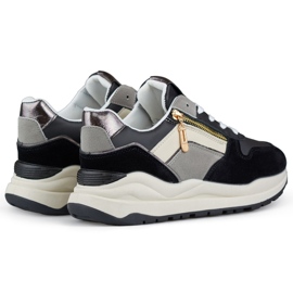 Calçados esportivos casuais femininos, tênis pretos 1