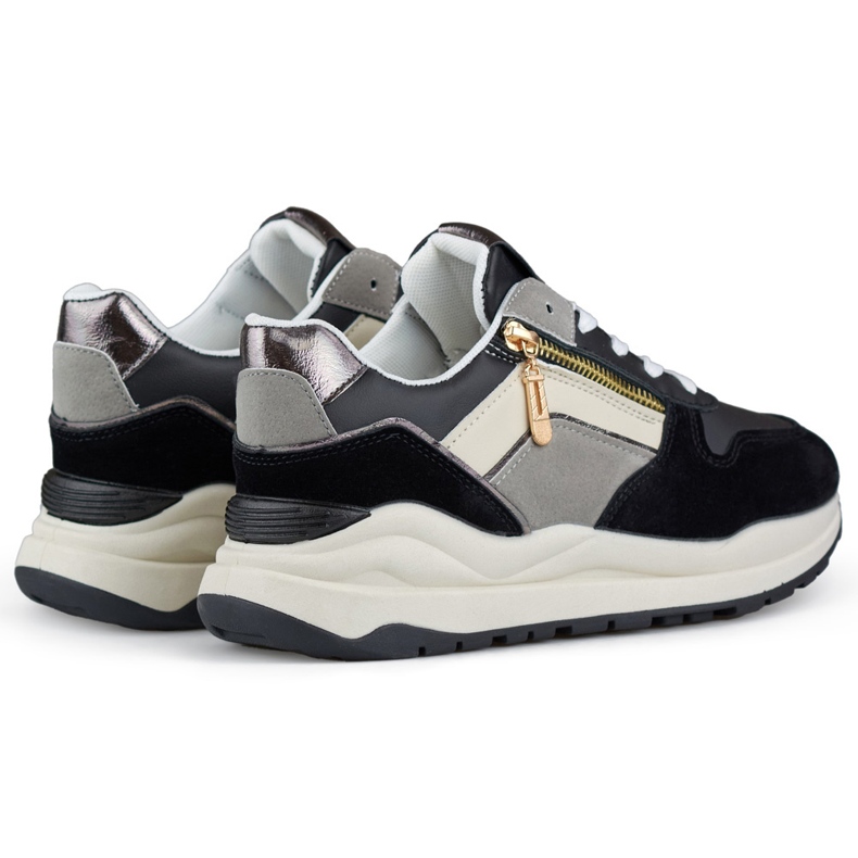 Calçados esportivos casuais femininos, tênis pretos 1