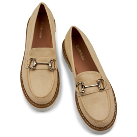 Sapatos plataforma femininos bege 2