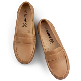 Mocassins femininos confortáveis ​​bege escuro 1