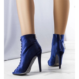Saltos elegantes azuis com cabedal Amora azul 1 Saltos elegantes azuis com cabedal Amora azul 1
