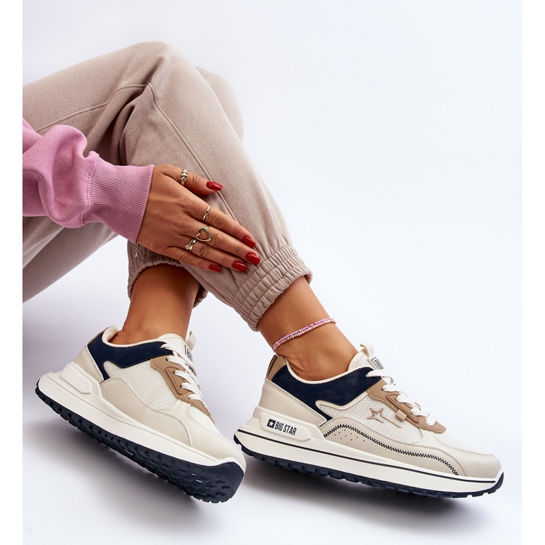 Tênis feminino Big Star NN274A092 bege 2