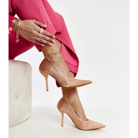 Sapatos de salto alto rosa claro da Liena 1