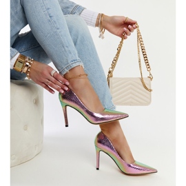 Salto agulha Wines metálico rosa 1