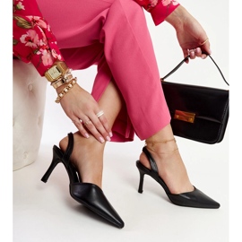 Sapatos de salto aberto Fontanile pretos 1