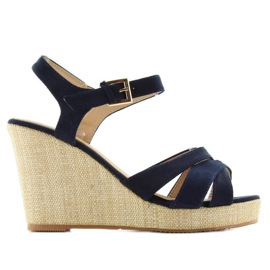 Sandálias na cunha BL337 azul azul marinho 1