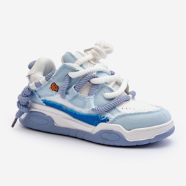 Tênis feminino com cadarço grosso, Miatora Azul 1