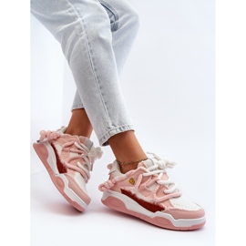 Tênis feminino com cadarço grosso rosa Miatora 1