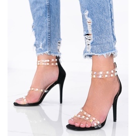 Sandálias pretas de salto alto da Mao preto 1