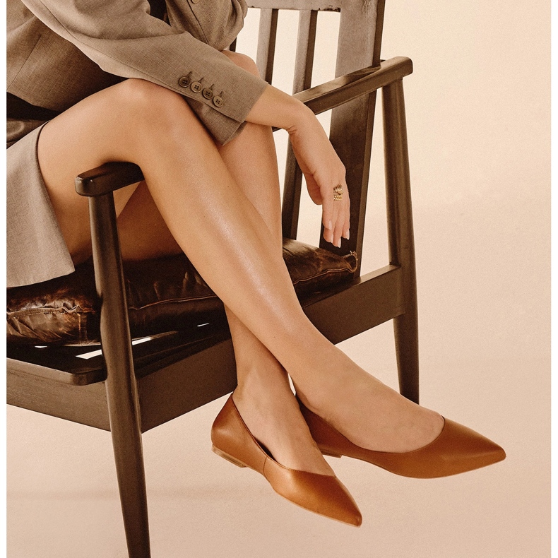 Marco Shoes bailarinas sutis castanho 2