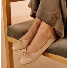 Marco Shoes sapatos de balé passo bege 1